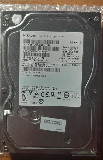 Hitachi 3,5' 500 GB HDD Storage SATA 6.0 Gb/s 7200 RPM