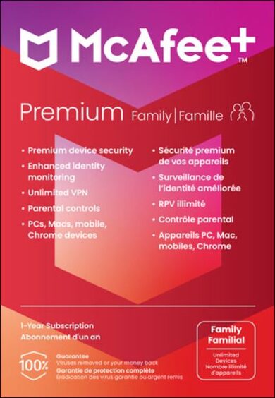 E-shop McAfee+ Premium - Family Unlimited Devices 1 Year Key GLOBAL
