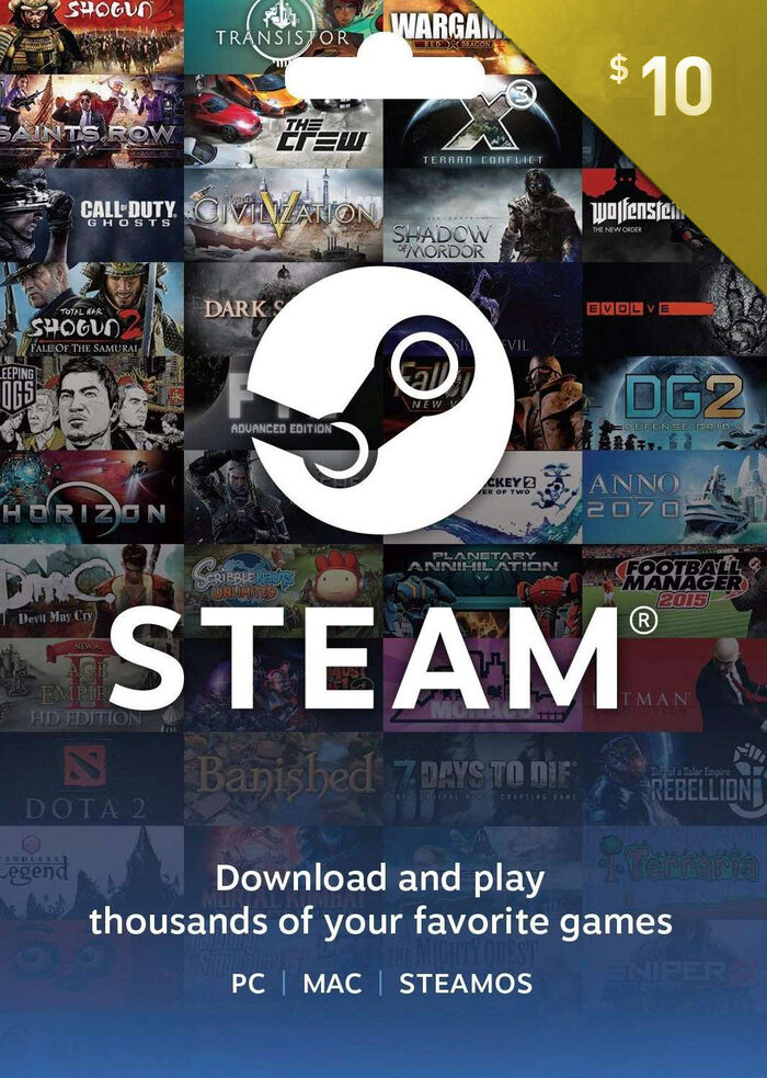 Steam Wallet Card 10 USD | Buy Steam voucher cheaper!