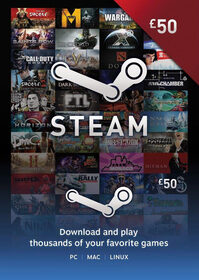 Steam Wallet Card 50 GBP Steam gift cards cheaper