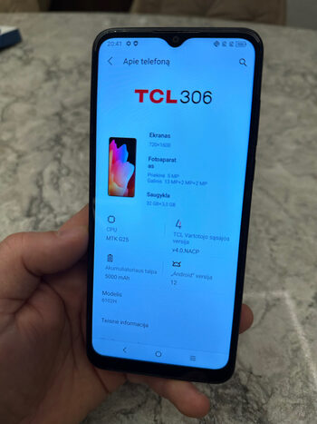 TCL 306, 3/32gb pilnai veikia