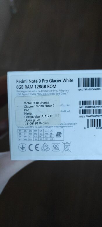 Xiaomi Redmi Note 9 Pro 128GB Glacier White for sale