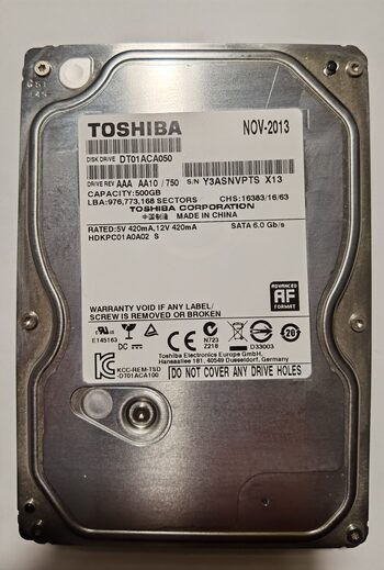 TOSHIBA 3.5 500 GB HDD Storage