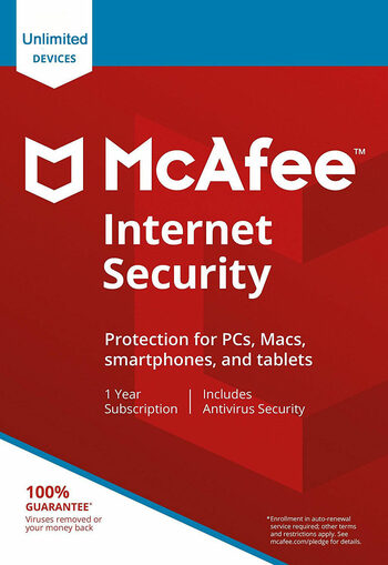 McAfee Internet Security 2019 - 1 Year - Unlimited devices - Key EUROPE