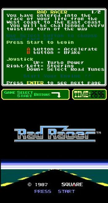 Rad Racer NES