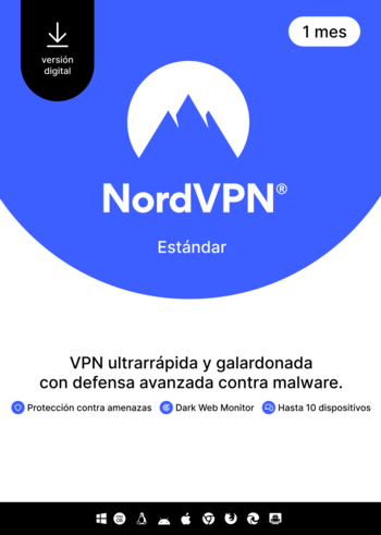 NordVPN Standard - 1 Month - 10 Devices (PC/MAC/Mobile) VPN & Cybersecurity Software Subscription Key SPAIN