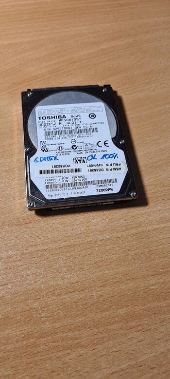 Toshiba 500GB. 7200rpm. SLIM HDD2F52