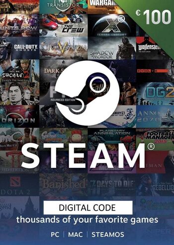 Tarjeta Regalo Steam 100 EUR Clave Steam SPAIN