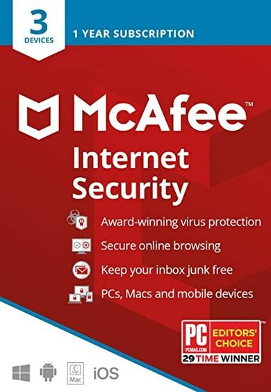 E-shop McAfee Internet Security 2020 3 Devices 1 Year Key GLOBAL