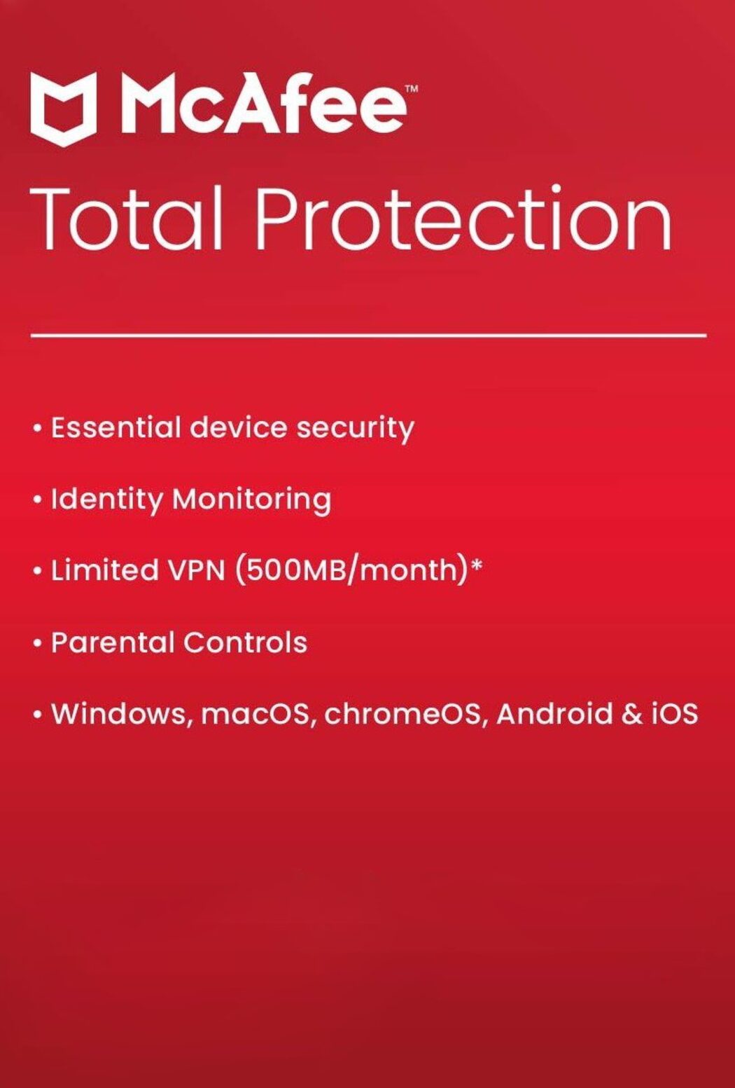 McAfee Total Protection 2023 3 Device 1 Year McAfee Key GLOBAL