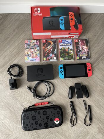 Nintendo Switch, Blue & Red, 32GB + 4 žaidimai