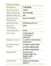 Nvidia Quadro T1000 4GB GDDR6 Gráfica pro
