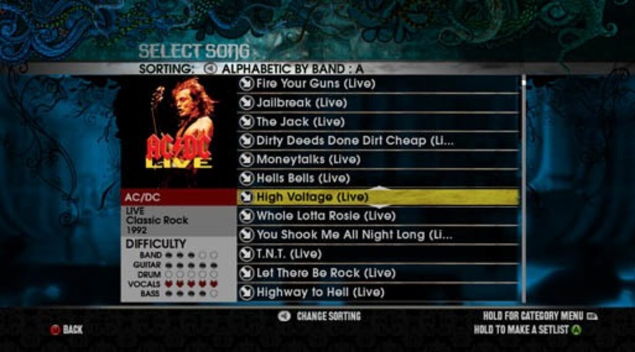 AC/DC Live Rock Band Track Pack Wii