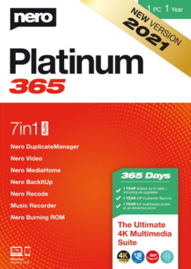 Nero Platinum 365 2021 - 1 PC 1 Year Key GLOBAL