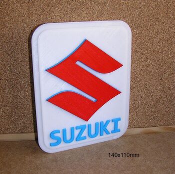 Suzuki escudo moto cartel letrero impreso en relieve 3D