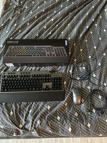 Lenovo legion k500 RGb mechanine klaviatura ir pele Lenovo legion m600s qi