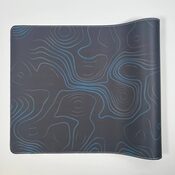 Extended Gaming Mousepad 90x40 cm - Abstract Dark Gray with Blue Contour Lines