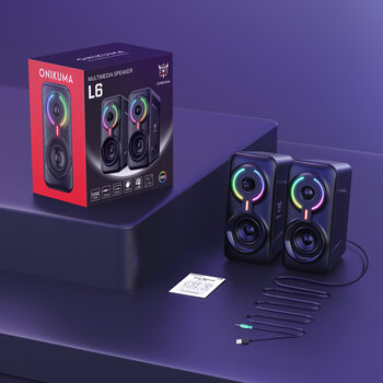 Get  Onikuma L6 Black gaming speakers (žaidimų garso kolonėlės)