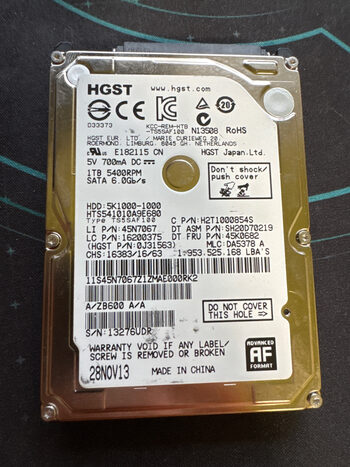 HGST 1TB 5400RPM HDD