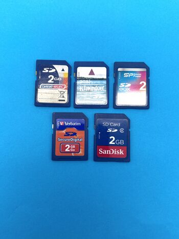 5 VNT 2GB SD Card Memory Kingston Sandisk Kortelės