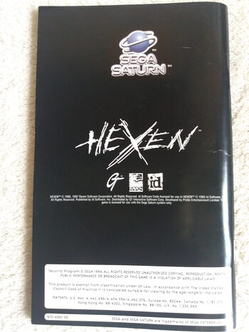 HeXen: Beyond Heretic SEGA Saturn for sale