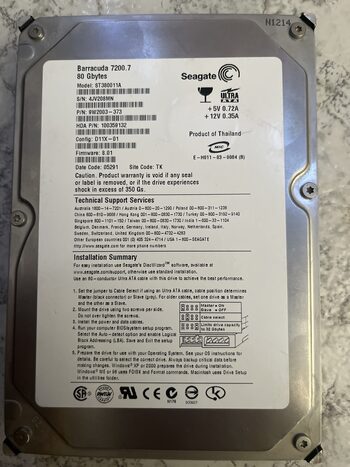 Seagate 80 GB HDD Storage