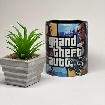 Aksesuaras GameZone GTA5 Puodelis 330ML juodas, juoda asele