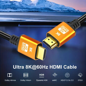 Get Aukštos kokybės HDMI 2.1 laidai 4K 120Hz 3m – nauji! 
