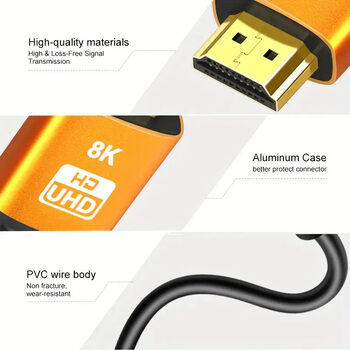 Aukštos kokybės HDMI 2.1 laidai 4K 120Hz 3m – nauji!  for sale