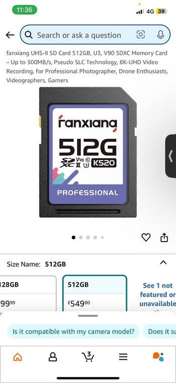 Buy Fanxiang 512 UHS-2, SD V90 U3 Professional 8K atminties kortelė