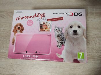 Nintendo 3DS, Pink Pack Coral + Nintendogs + Cats