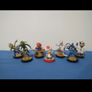 Pack lote 7 amiibos (Fox McCloud, Link, Doctor Mario, Toad, Mewtwo, Lucario