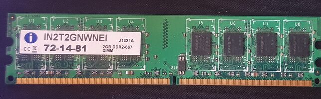 Crucial 2 GB (1 x 2 GB) DDR2-667 Green PC RAM for sale