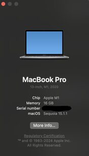 Apple MacBook Pro 13 Arm-based Apple M1 Arm-based M1 8-core / 16GB DDR4 / 256GB NVME / 58.2 Wh / Wi-Fi 6 AX201 / Silver for sale