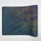 Extended Gaming Mousepad 90x40 cm - Abstract Black with Gradient Contour Lines