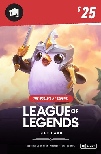 League of Legends Gift Card 25$ - Riot Key NA Server Only