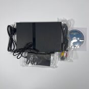 PlayStation 2 Slimline, Black + Cables and a Game