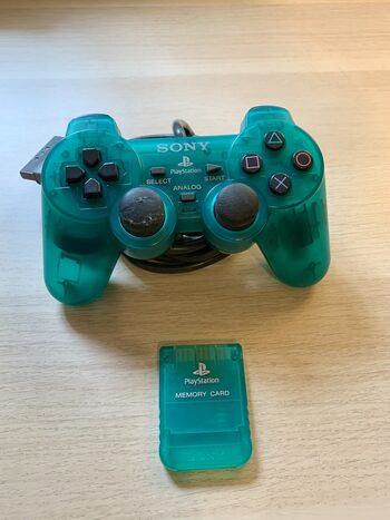 Mando PlayStation 1 y Memory Card Emerald Green