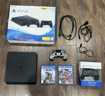 PlayStation 4 Slim, Black, 1TB/2 pultai/2 žaidimai