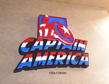 Buy Capitan America, Marvel, Cartel, Letrero, Rotulo, Logotipo, Impresion3D