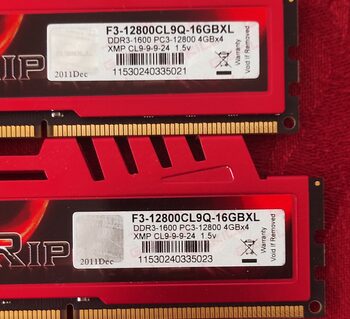 G.Skill Ripjaws X Series 16 GB (4 x 4 GB) DDR3-1600 Black / Red PC RAM