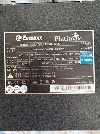 Enermax 1700 W maitblokis