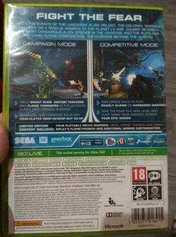 Aliens: Colonial Marines Xbox 360 for sale