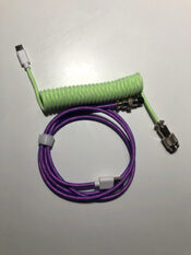 USB Type C klaviatūros kabelis coiled cable aviation connection GX 5pin