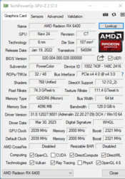 PowerColor Radeon RX 6400 4 GB 1923 Mhz PCIe x16 GPU