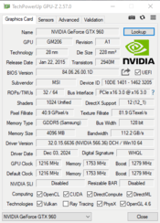 MSI GeForce GTX 960 4 GB 1241-1304 Mhz PCIe x16 GPU