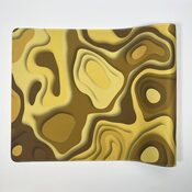 Extended Gaming Mousepad 90x40 cm - Abstract Yellow and Brown Waves