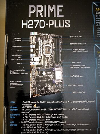 Asus PRIME H270M-PLUS Intel H270 Micro ATX DDR4 LGA1151 2 x PCI-E x16 Slots Motherboard for sale