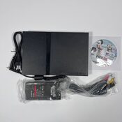 PlayStation 2 Slimline, Black + Cables and a Game