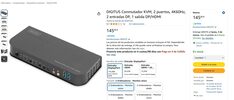 Conmutador KVM Profesional 2 puertos, 4k y usb 3.0 DIGITUS